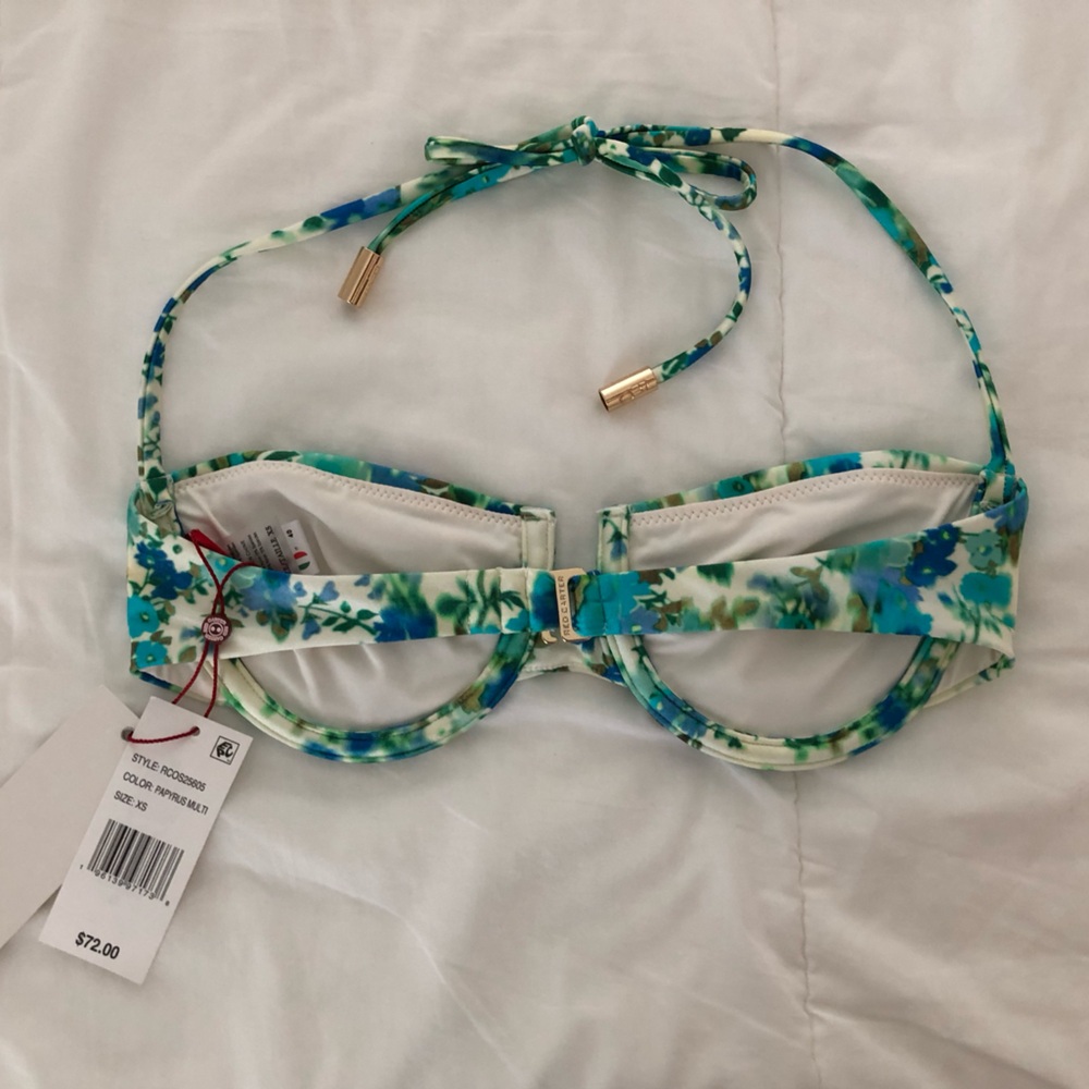 Red Carter Bikini Top Sight Underwire Swim Top Papyrus Multi Green Multi XS - Picture 5 of 8